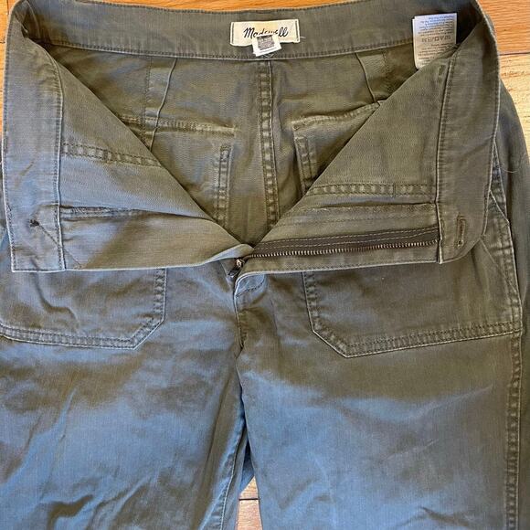 Madewell Griff Tapered Fatigue Cargo Pants 4 Pocket  Ankle Length‎ Olive Size 27 - Picture 5 of 7